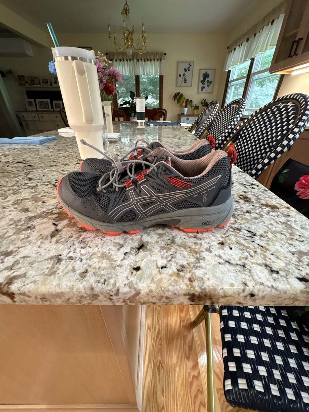 Asics Gel-Venture 8 Women's Running Shoes, Carrier Gray/Ginger Peach, Size 6.5